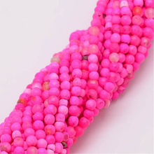 Agat Ognisty Hot Pink Kamień Jubilerski Fasetowany kula 4mm