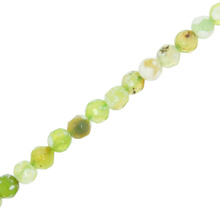 Agat Ognisty Lime Green Kamień Jubilerski Fasetowany kula 4mm