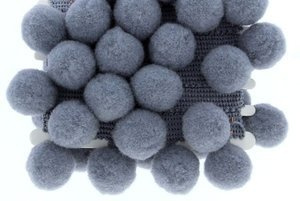 Taśma dekoracyjna gładka z pomponami Pompony Szary 40mm 10m