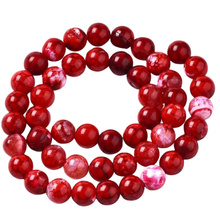 Agat Ognisty Crackle Red - kamień harmonii, odwagi i pewności siebie - kula 8mm