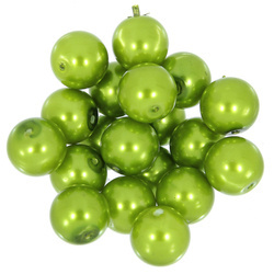 Koraliki szklane perła perełki oliwkowy 14mm