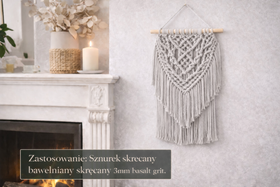 Mia Mote™ Classic Line Sznurek bawełniany skręcany do makramy 3mm basalt grit