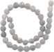 Agat Ognisty Frosted Light Grey Kamień Jubilerski gładki kula 6mm