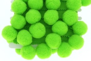 Taśma dekoracyjna gładka z pomponami Pompony Limonka 40mm 10m