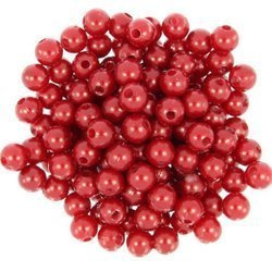 Perły Perełki Koraliki Akrylowe kula czerwony 8mm