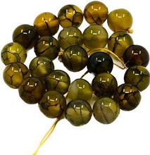Agat Smoczy Olive Kamień Jubilerski gładki kula 6mm