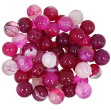Agat Pasiasty Merium Violet Red Kamień Jubilerski gładki kula 6mm