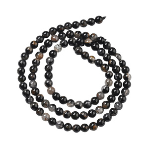 Turmalin Czarny - kamień ochrony i stabilizacji - Kula Gładka Koraliki 4mm