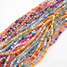 Agat Ognisty Crackle Colorful Kamień Jubilerski Fasetowany kula 4mm