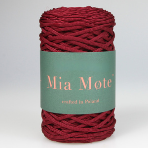 Mia Mote™ ByBag Line Sznurek Poliestrowy matowy płaski bez rdzenia ciemny bordowy wino 3mm