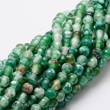 Agat Ognisty Sea Green Kamień Jubilerski Fasetowany kula 6mm