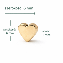 Kamień Jubilerski Hematyt Non-Magnetic Golden Serce 6x6x2mm