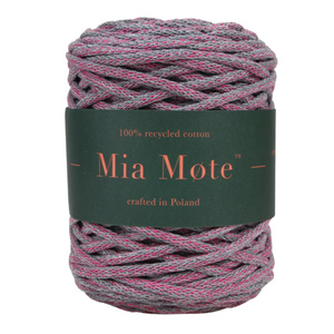 Mia Mote™ Lush Line sznurek bawełniany +5mm miraże ombre radiant orchid + basalt grit