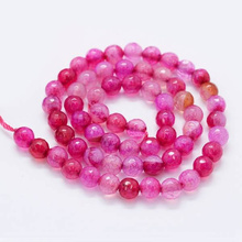 Agat Smoczy Deep Pink Kamień Jubilerski Fasetowany kula 6mm