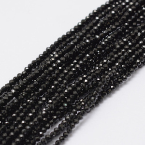 Spinel Naturalny Czarny - kamień siły i regeneracji - Kula Fasetowany Koraliki 2mm