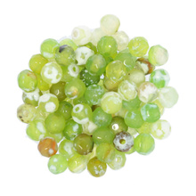 Agat Ognisty Lime Green Kamień Jubilerski Fasetowany kula 4mm