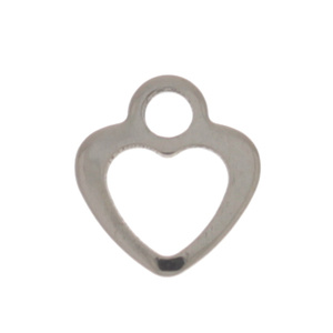 Zawieszka Stal Chirurgiczna Serce 12x10.5x1mm 10szt