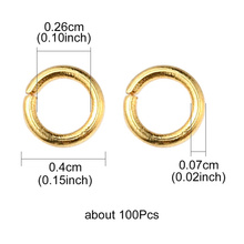 Kółka Kółeczka Ogniwka Otwarte Stal Chirurgiczna złote 18K 4x0.7mm