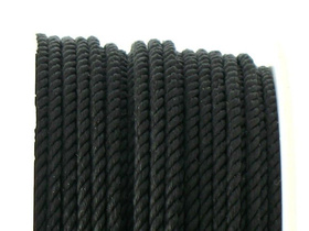 Sznurek Skręcany Czarny 2.2mm 2m