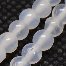 Agat White Kamień Jubilerski gładki kula 6mm