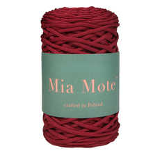 Mia Mote™ ByBag Line Sznurek Poliestrowy matowy płaski bez rdzenia ciemny bordowy wino 3mm