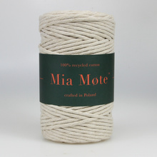 Mia Mote™ Classic Line Sznurek bawełniany skręcany do makramy 5mm light moonstone