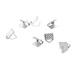 Zapięcie Uchwyt Zaczep Końcówka Krokodylek Płaski Srebrny 8x8mm ~50szt