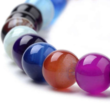 Agat Pasiasty Colorful Kamień Jubilerski gładki kula 6mm