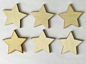 Drewniane scrapki gwiazdki gwiazdy ażurowe do dekoracji 20mm