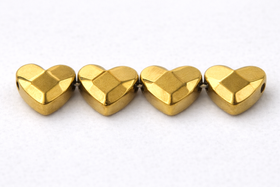 Kamień Jubilerski Hematyt Non-Magnetic Old Gold Serduszko Fasetowane 6x5.5x3mm