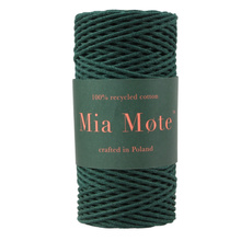 Mia Mote™ Petit Line Sznurek pleciony bawełniany 2mm Emerald
