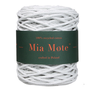 Mia Mote™ / Thinny Line / Sznurek Bawełniany pleciony / Do Makramy / 5mm / Grey White