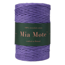 Mia Mote™ Classic Line Sznurek bawełniany skręcany do makramy Amethyst 3mm