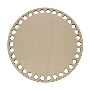 Drewniana baza okrągła do makramy koszyka spód dno torebki 25cm otwory 8mm 1szt