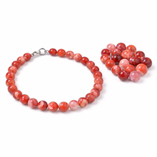 Agat Ognisty Crackle Red - kamień harmonii, odwagi i pewności siebie - kula 8mm