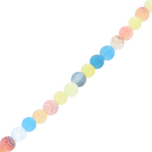 Agat Ognisty Frosted Rainbow Kamień Jubilerski gładki kula 6mm