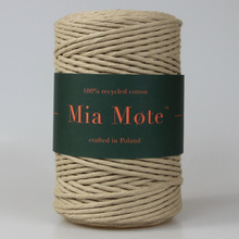Mia Mote™ Classic Line Sznurek bawełniany skręcany do makramy 3mm moonstone