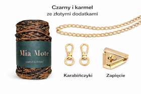 Mia Mote™ ByBag Line Sznurek Poliestrowy płaski bez rdzenia czarny z karmelową nitką 5mm