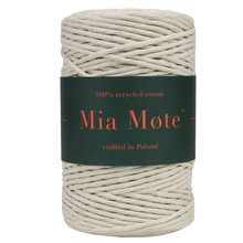 Mia Mote™ Classic Line Sznurek bawełniany skręcany do makramy 3mm light moonstone