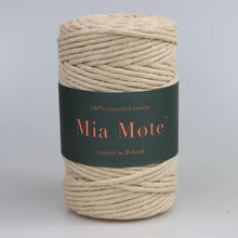 Mia Mote™ Classic Line Sznurek bawełniany skręcany do makramy 5mm light moonstone