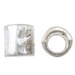 Beads Tunel Przekładka do Rzemienia Młotkowany Platyna 9x8mm 2szt