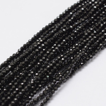 Spinel Naturalny Czarny - kamień siły i regeneracji - Kula Fasetowany Koraliki 2mm