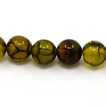 Agat Smoczy Olive Kamień Jubilerski gładki kula 6mm