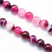 Agat Pasiasty Merium Violet Red Kamień Jubilerski gładki kula 6mm