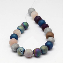 Agat Druzy Colorful Grade A Kamień Jubilerski kula 6mm