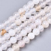 Agat Crackle Floral White Kamień Jubilerski gładki kula 4mm