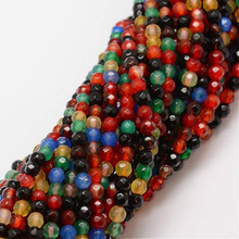 Agat Colorful Kamień Jubilerski Fasetowany kula 4mm