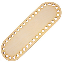 Drewniana baza owal do makramy do koszyka spód dno torebki 30.4x10cm otwory 10mm 1szt