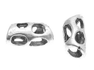 Tunel Przekładka do Rzemienia Shamballa Kowbojska Platyna 15x7mm 50szt