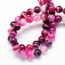 Agat Pasiasty Merium Violet Red Kamień Jubilerski gładki kula 6mm